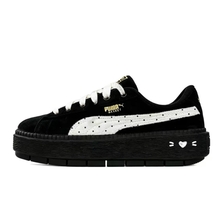 PUMA Platform Trace Skateboard Shoes Women's Low Top Black/White