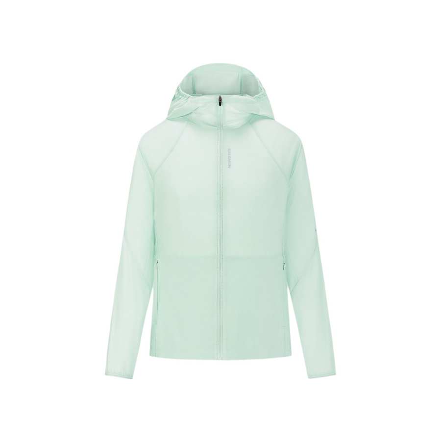 SALOMON Running Jackets Women's Aqua Green Hooded Non Detachable Moderate