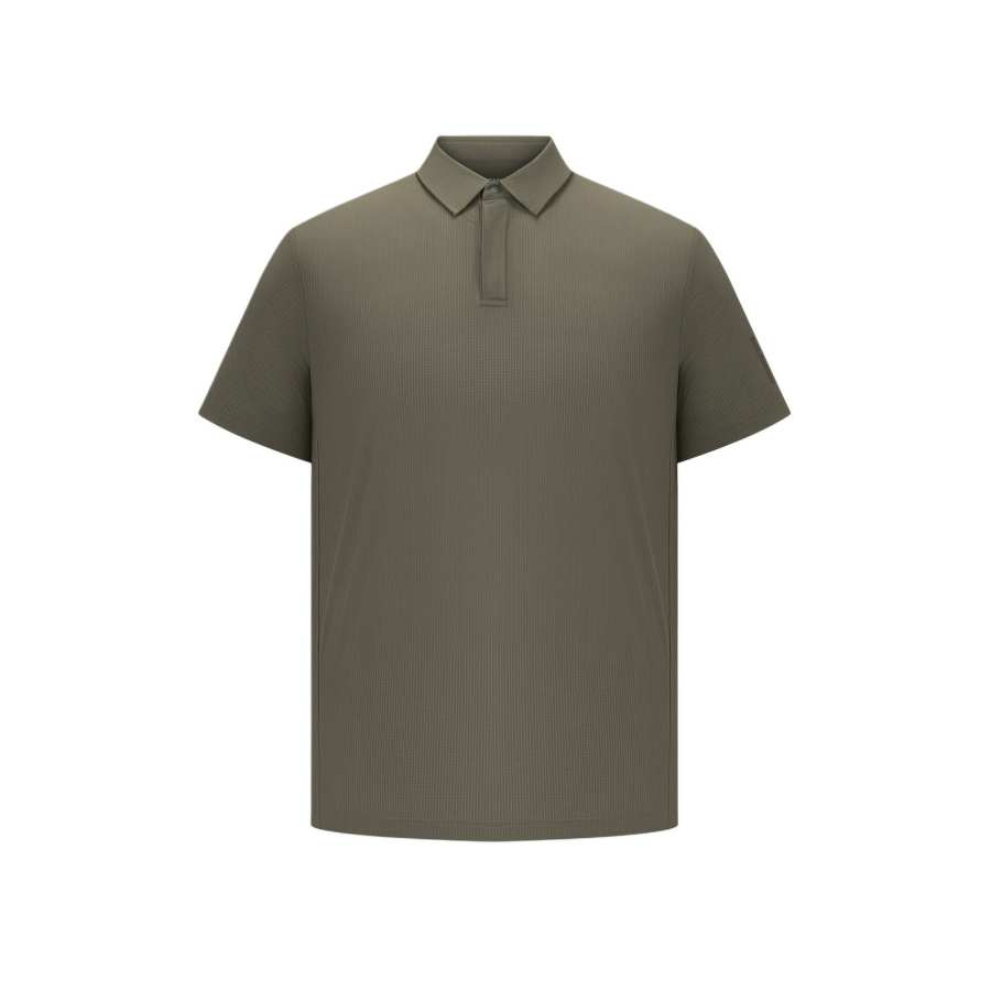SALOMON Polo Shirts Men's Smoky Olive Green Polo Collar Moderate