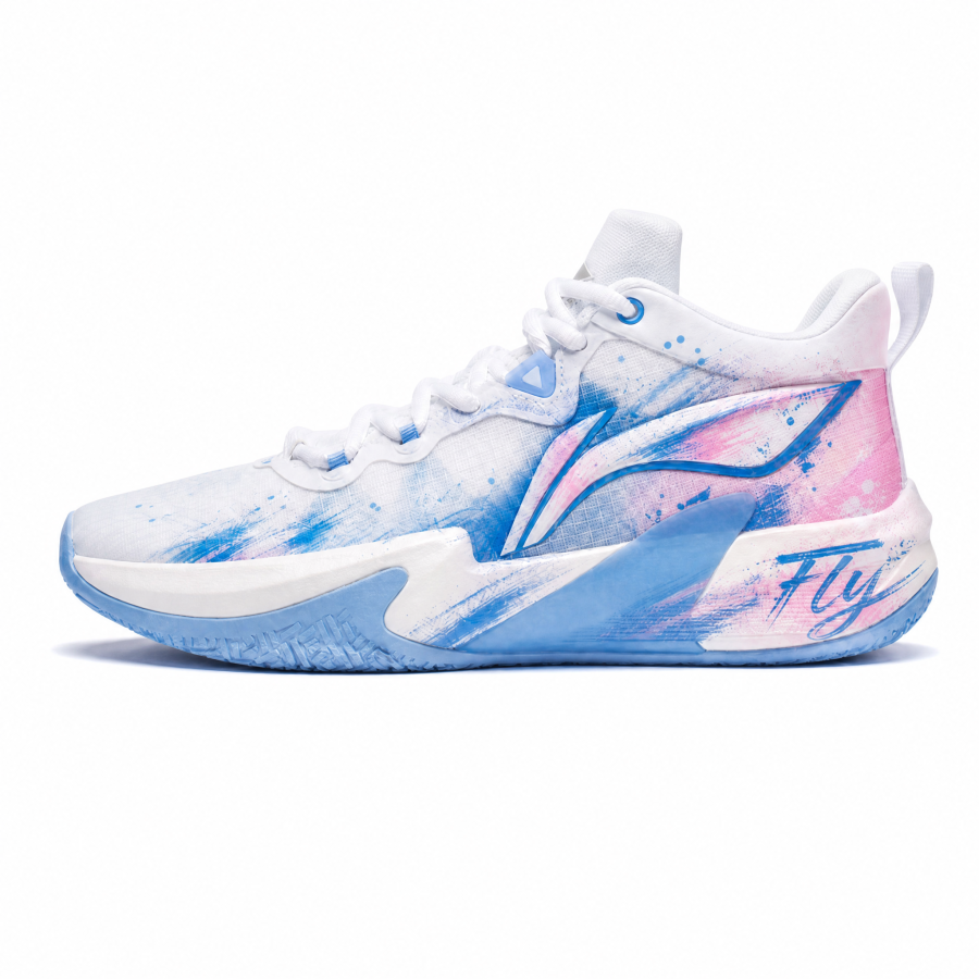 Li-Ning Li Ning Light Speed 1.0 Basketball Shoes Men's Low Top White Blue Pink Gradient Ink Splatter