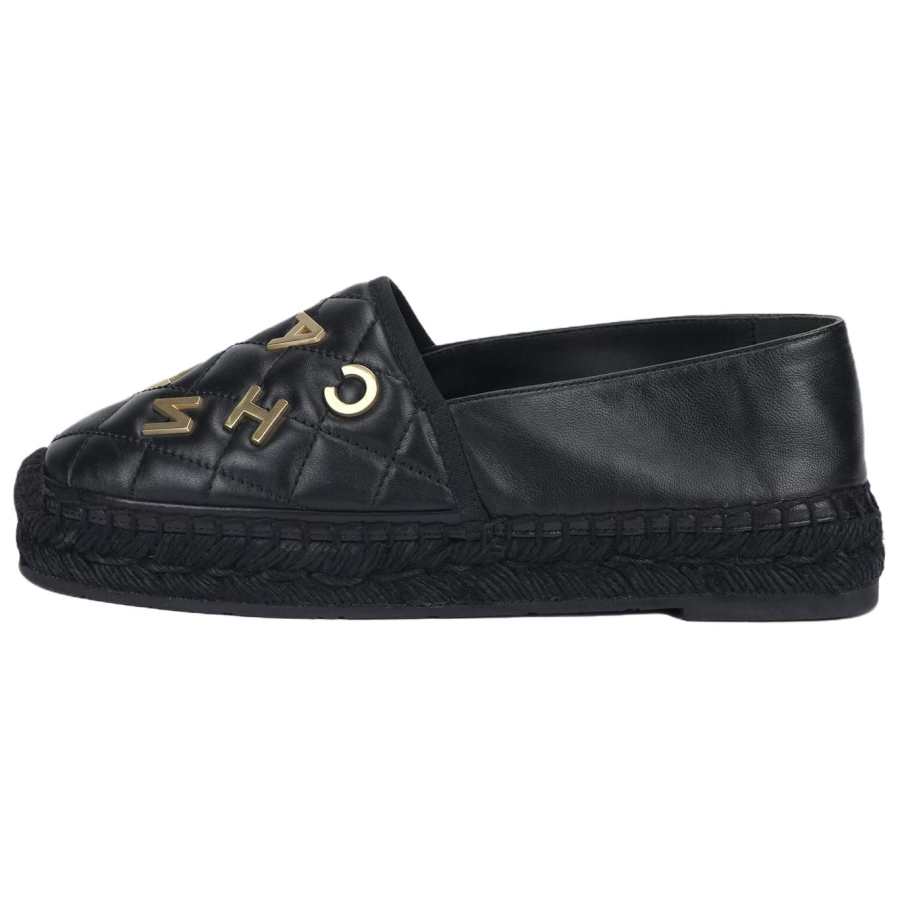 CHANEL 23C Early Spring Sheepskin Espadrilles Women's Black