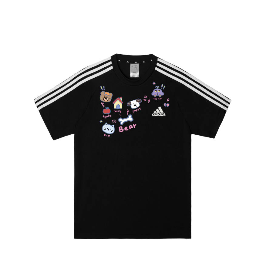 Adidas Adidas Football T Shirts Men's Black Crew Neck Moderate