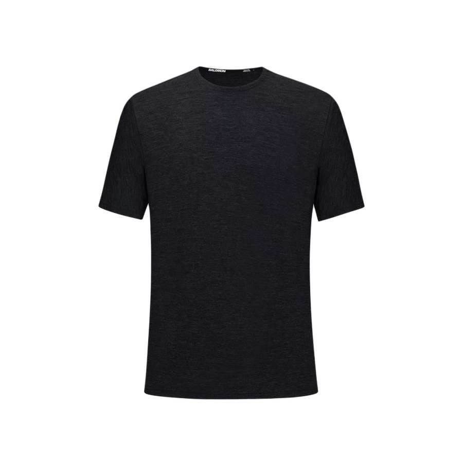SALOMON T Shirts Men's Pitch Black Crew Neck Moderate