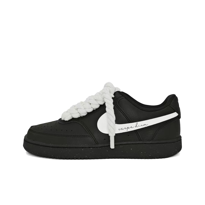 Nike Nike Court Vision Low Skateboard Shoes Unisex Low Top Black & White