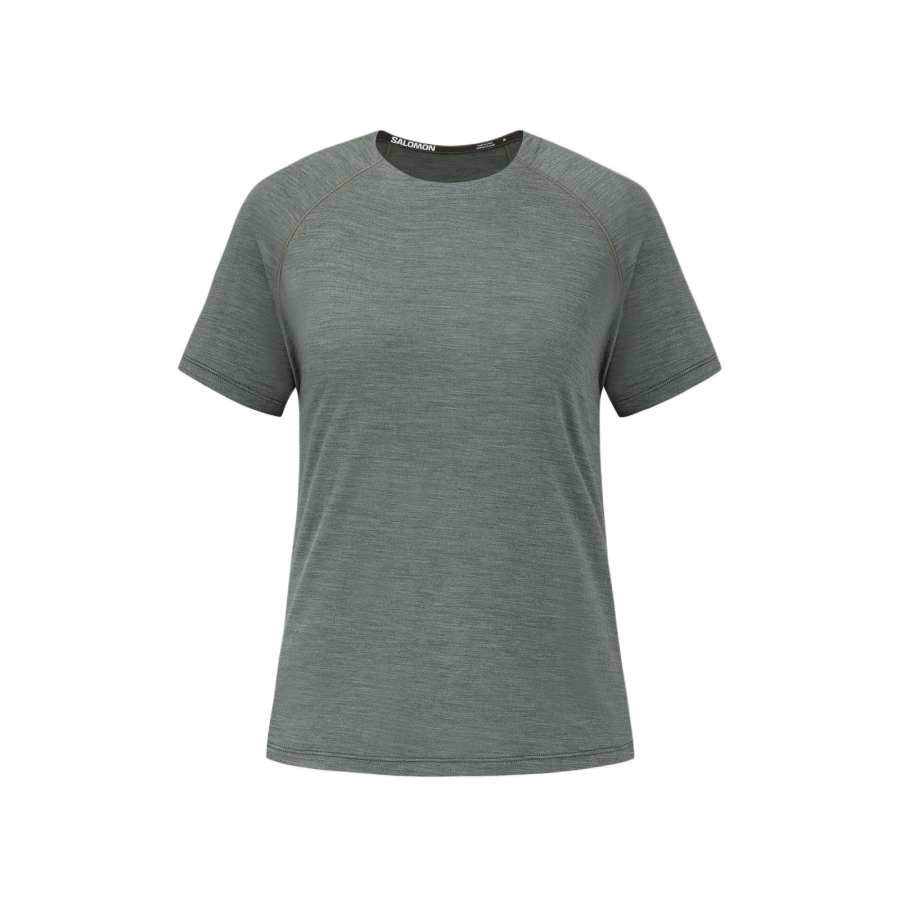 SALOMON T Shirts Women's Flax Gray Crew Neck