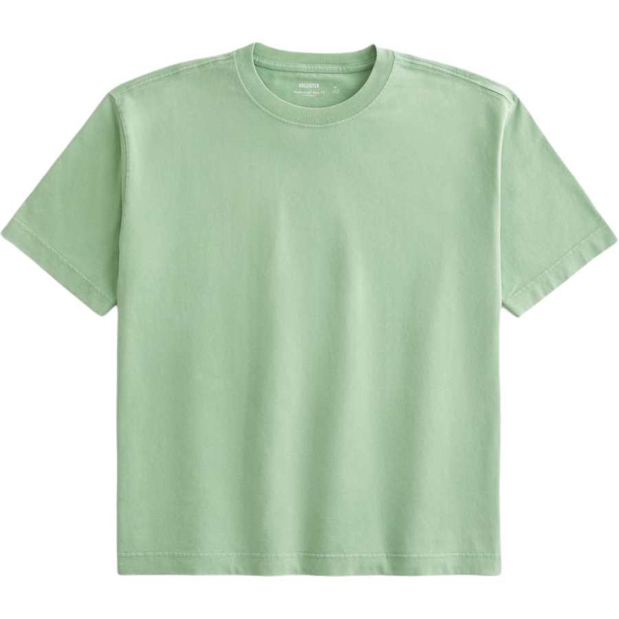 Hollister/ T Shirts Men's Light Green Crew Neck Thickened