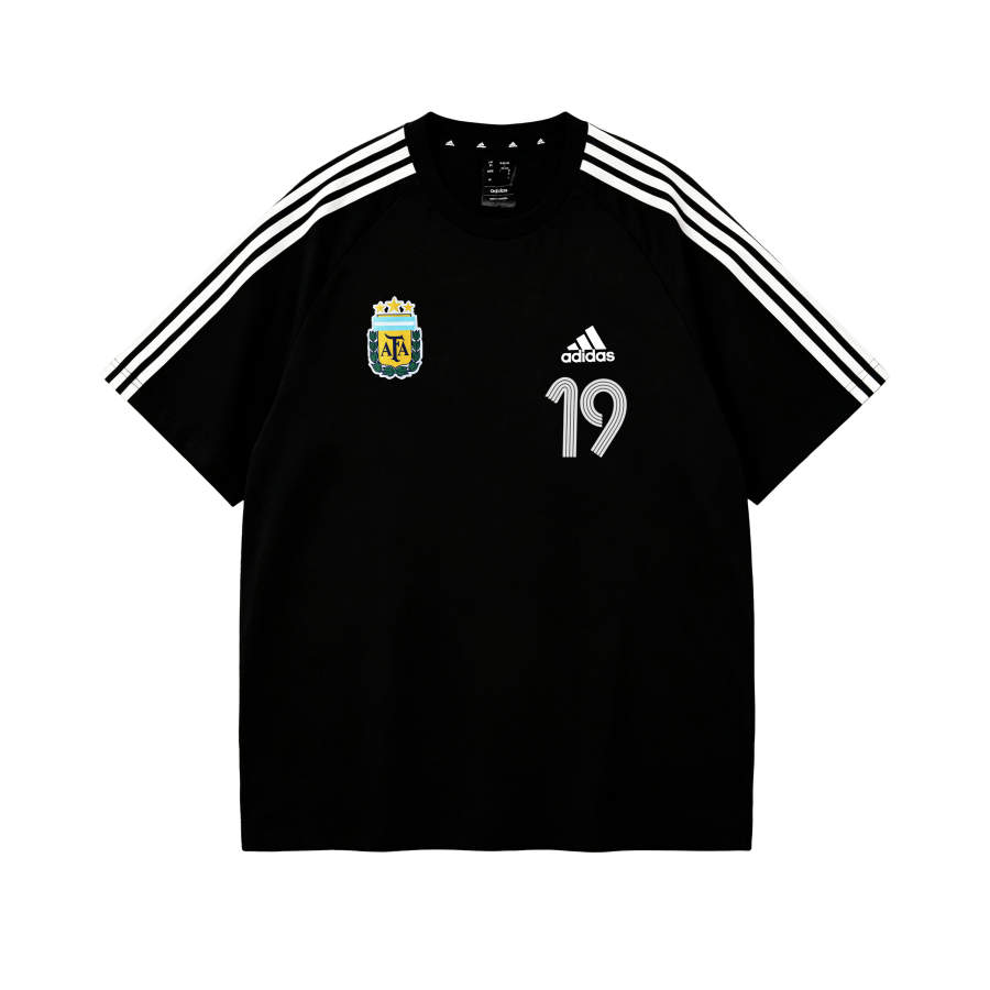 Adidas Adidas Football T Shirts Unisex Pampas Eagle Crew Neck Thin Straight Fit