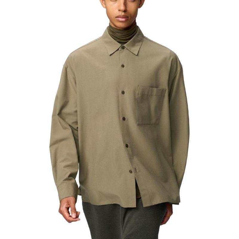 UNIQLO C Collection Shirts Men's Khaki Lapel Moderate