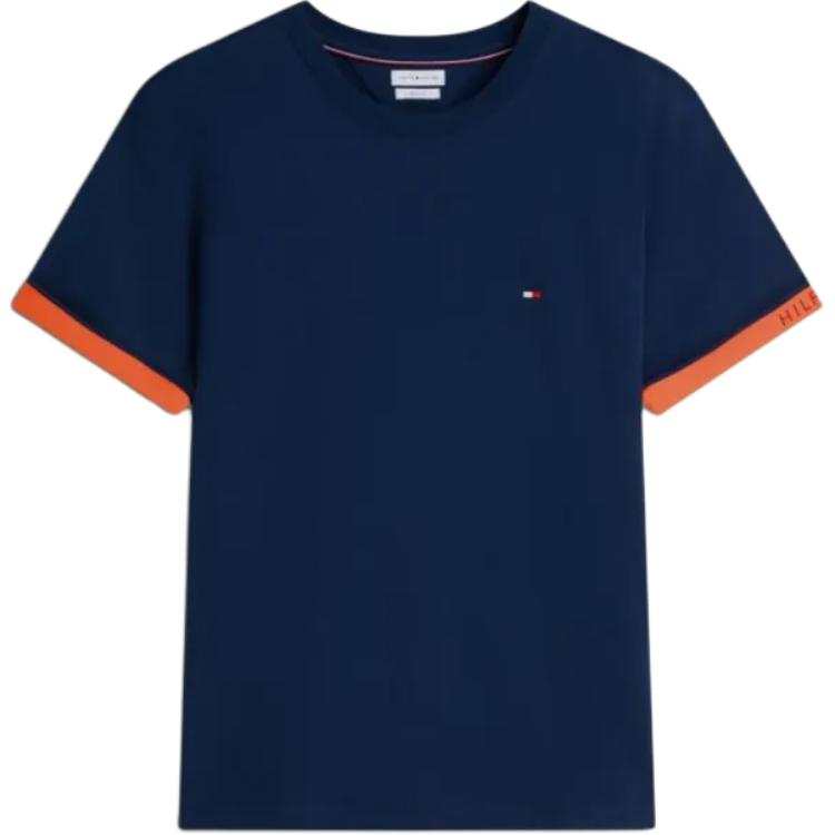Tommy Hilfiger T Shirts Men's Carbon Military Green Crew Neck
