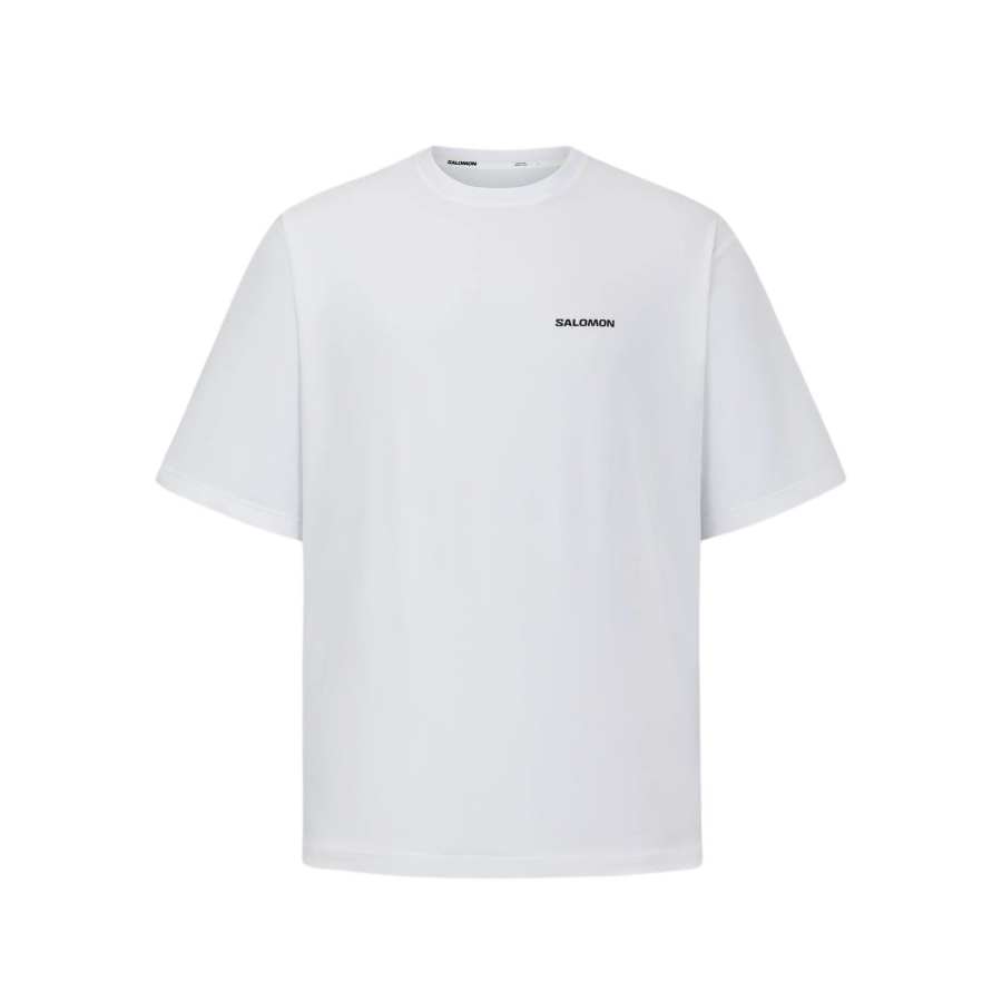 SALOMON T Shirts Men's Clear White Crew Neck Moderate