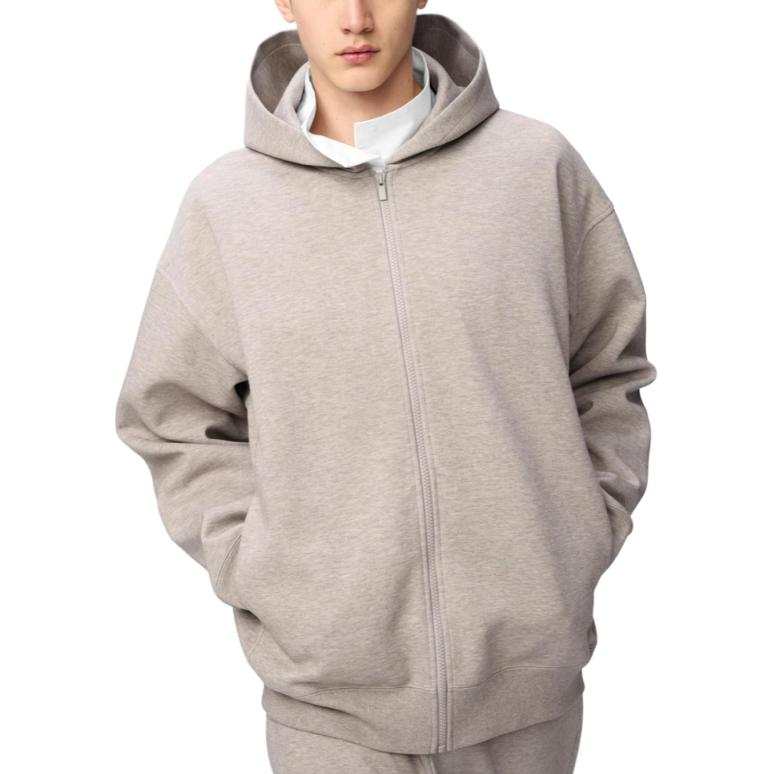 UNIQLO C Collection Sweatshirts Unisex Beige Hooded Non Detachable Moderate