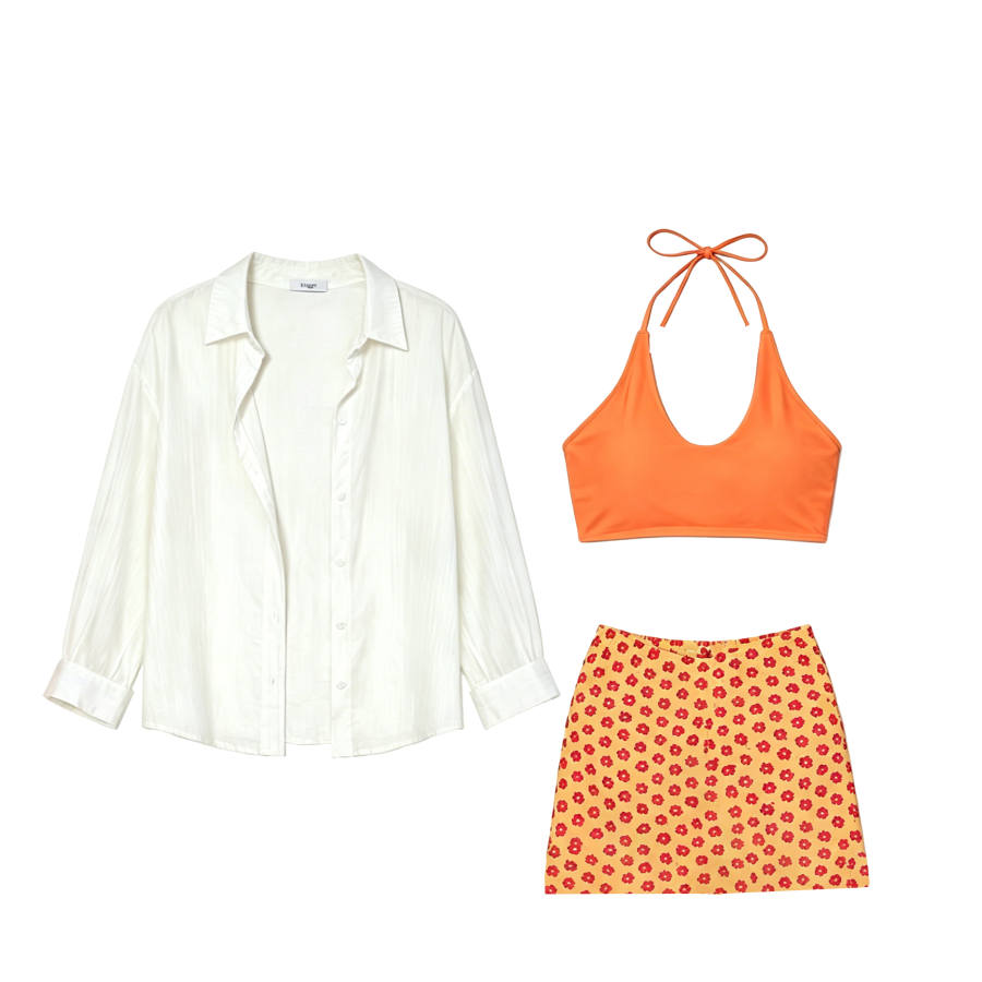 CPAURA Two Piece Skirt Sets Women's Moderate Short Skirt