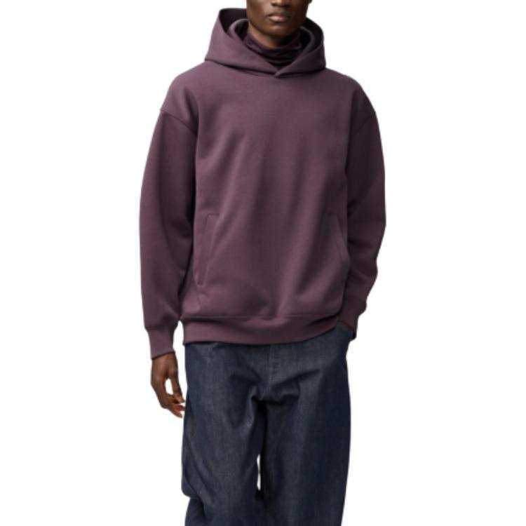UNIQLO C Collection Sweatshirts Unisex Dark Reddish Purple Hooded Non Detachable Moderate