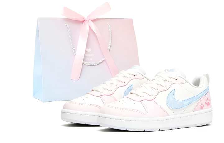 Nike Nike Court Borough Skateboard Shoes Women's Low Top White Pink Blue Multicolor