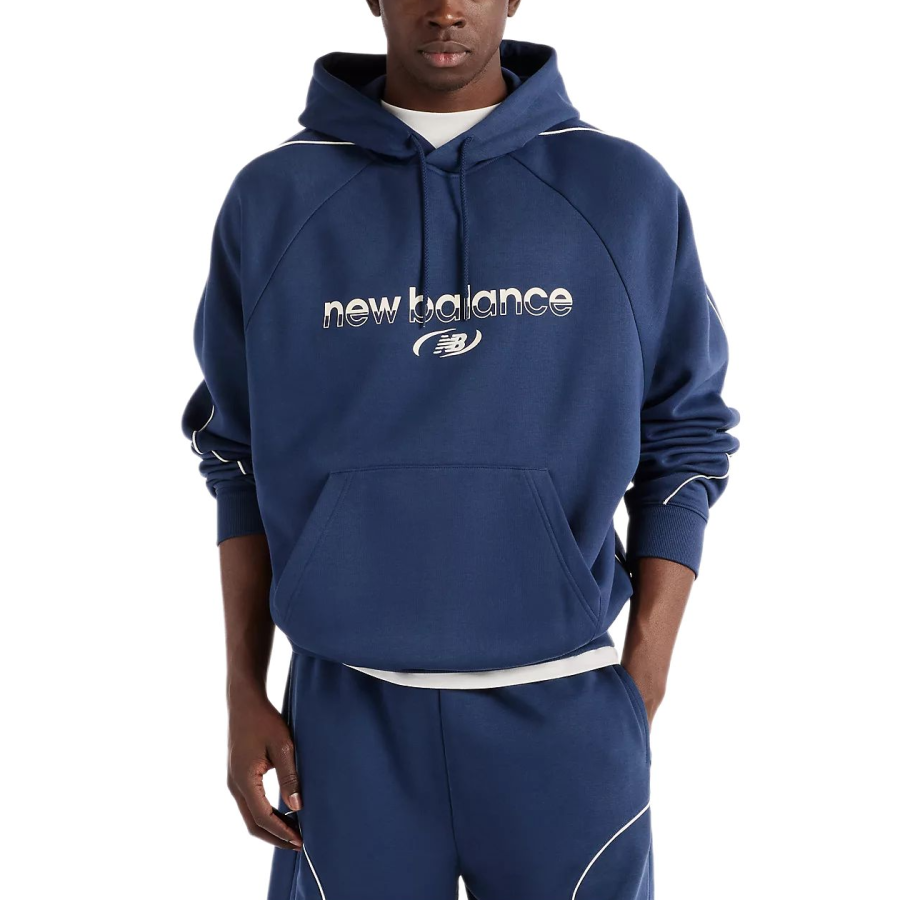 New Balance New Balance Sweatshirts Men's Marine Blue Hooded Non Detachable Moderate