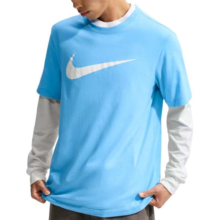 Nike Nike Sportswear T Shirts Men's Soccer Ball Blue Crew Neck Thin