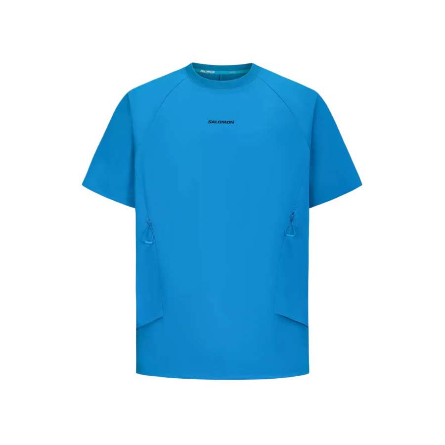 SALOMON T Shirts Men's Azure Blue Crew Neck Moderate