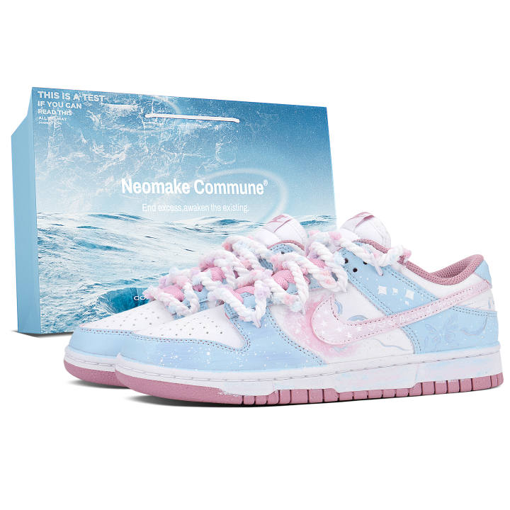 Nike Nike Dunk Skateboard Shoes Unisex Low Top Blue Pink