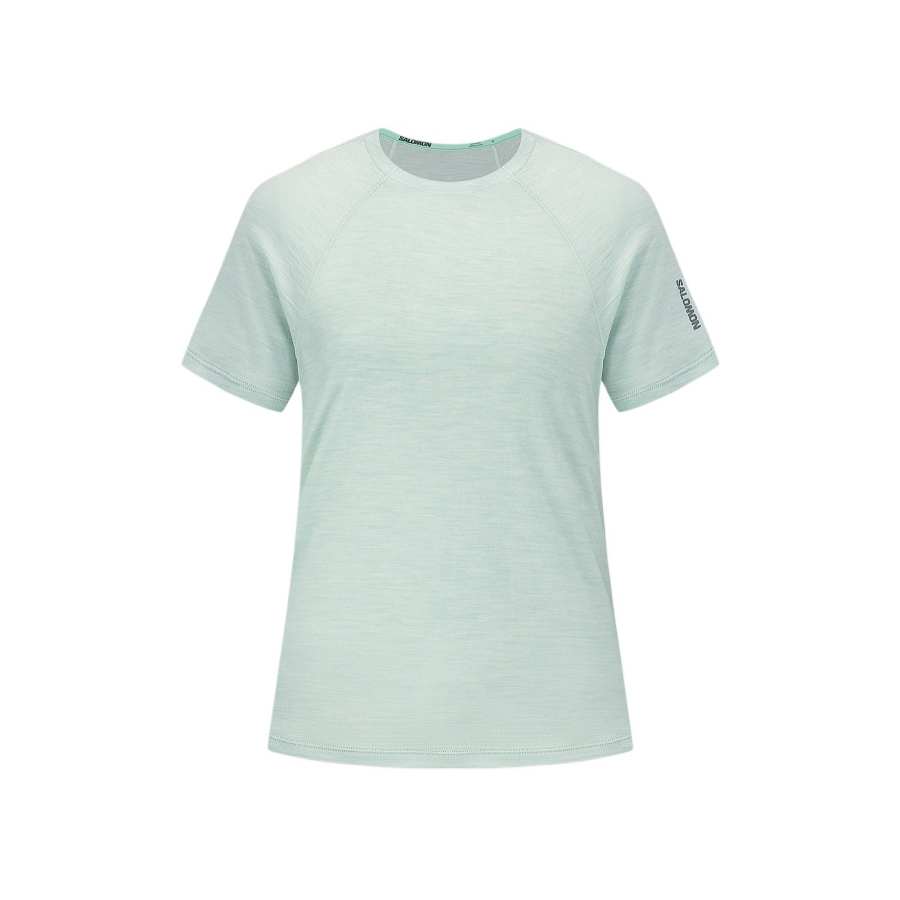 SALOMON T Shirts Women's Aqua Green Crew Neck