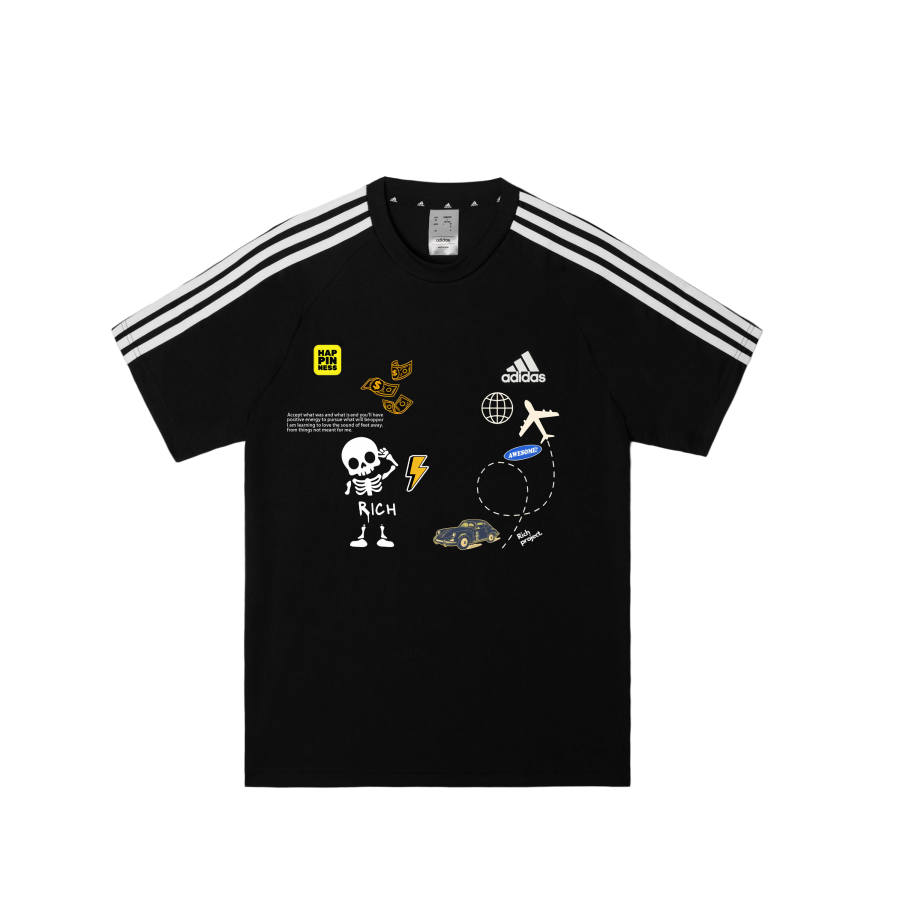 Adidas Adidas Football T Shirts Men's Black Crew Neck Moderate