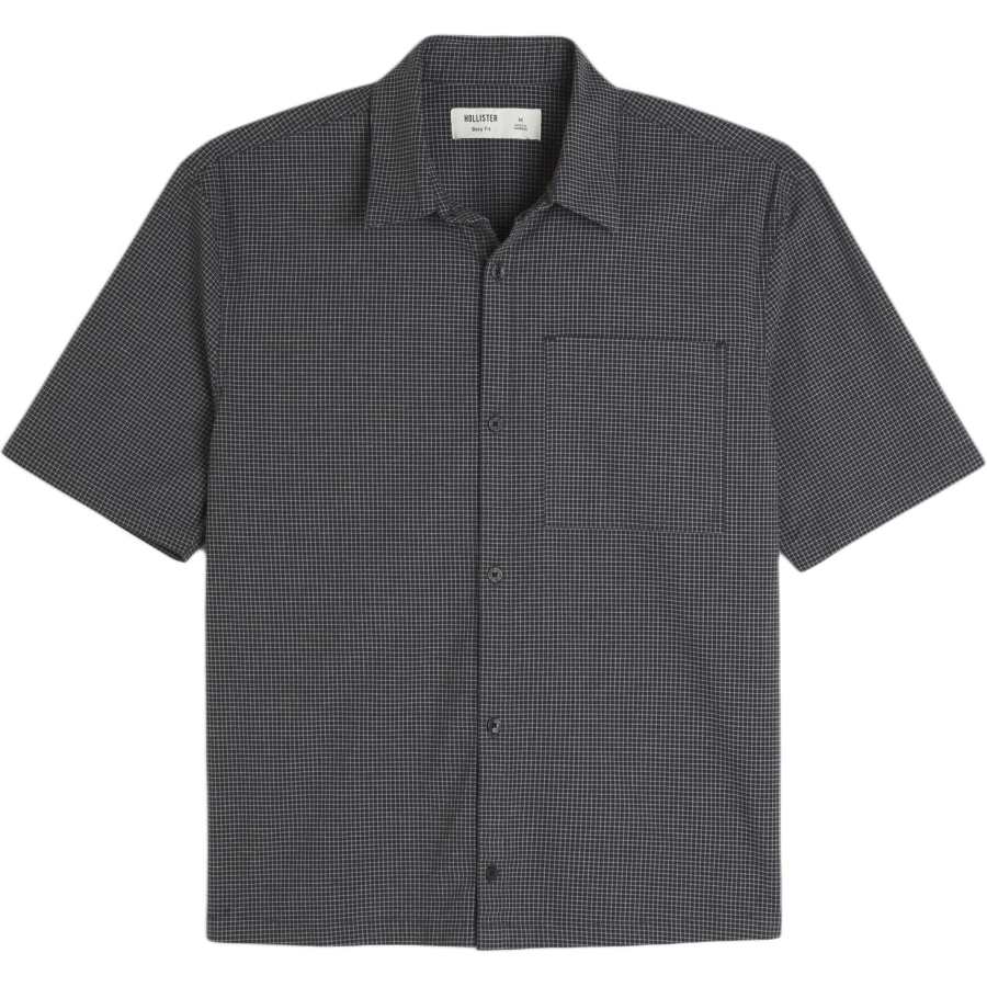 Hollister/ Shirts Men's Black Micro Plaid Moderate