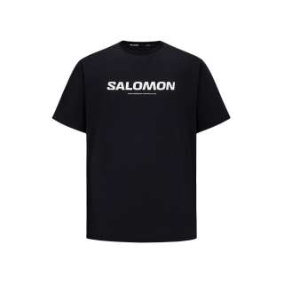 SALOMON T Shirts Unisex Pitch Black Crew Neck Moderate