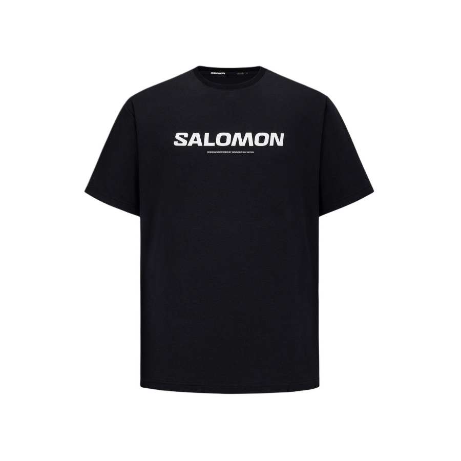 SALOMON T Shirts Unisex Pitch Black Crew Neck Moderate
