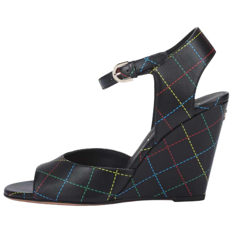 CHANEL 23C Early Spring Cow Leather One Strap Sandals Women's Black