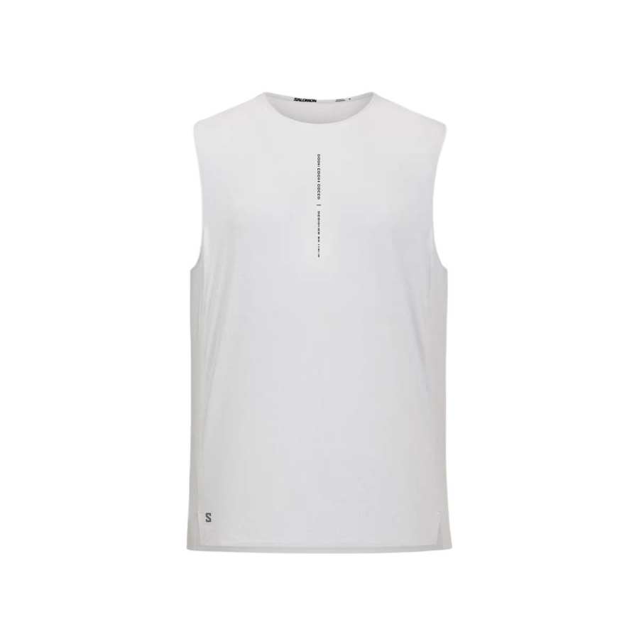 SALOMON Running Tank Tops Men's Glacier Gray Crew Neck Moderate