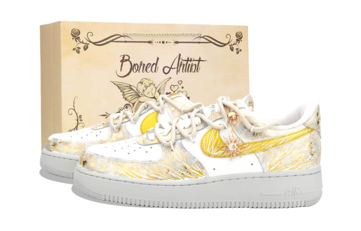 Nike Nike Air Force 1 Skateboard Shoes Unisex Low Top Gold/White