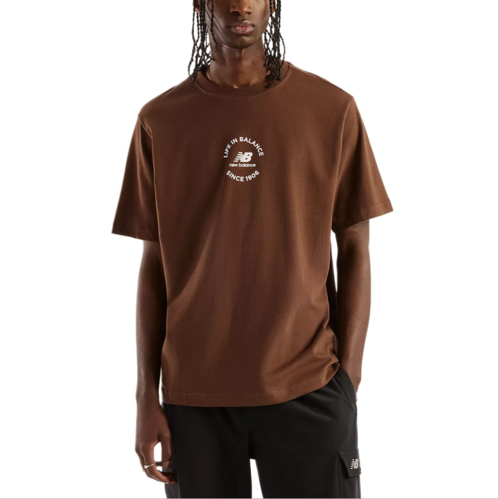 New Balance New Balance T Shirts Men's Pinecone Crew Neck Moderate