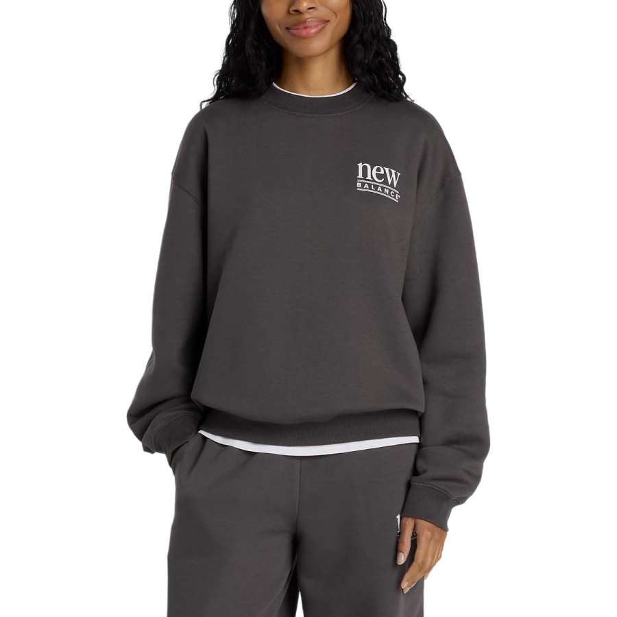 New Balance New Balance Sweatshirts Women's Faded Black Crew Neck Moderate