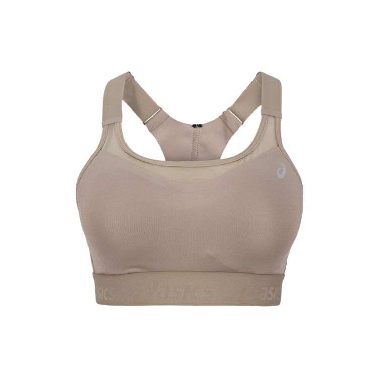 ASICS Sports Underwear Women's Gray Beige Crew Neck Moderate