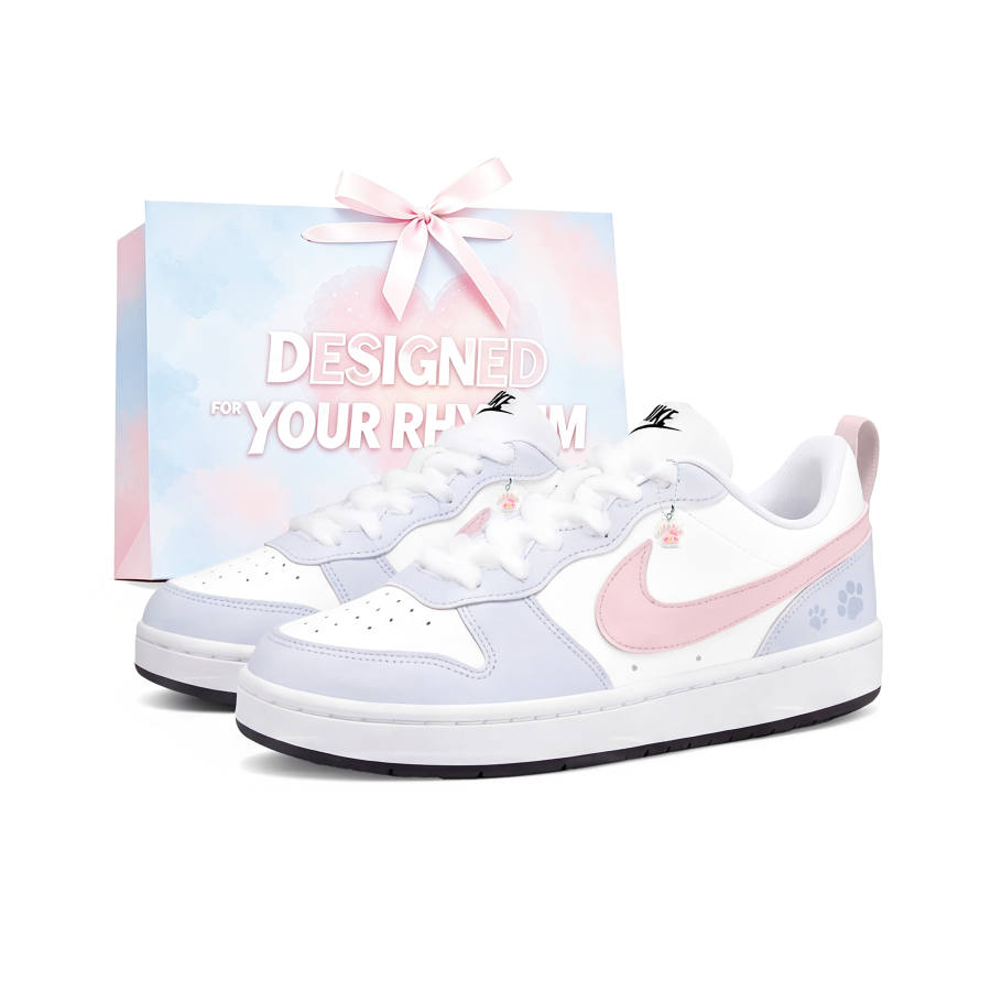 Nike Nike Court Borough Butter Cat Paw Slip Resistant Abrasion Resistant Skateboard Shoes Women's Blue