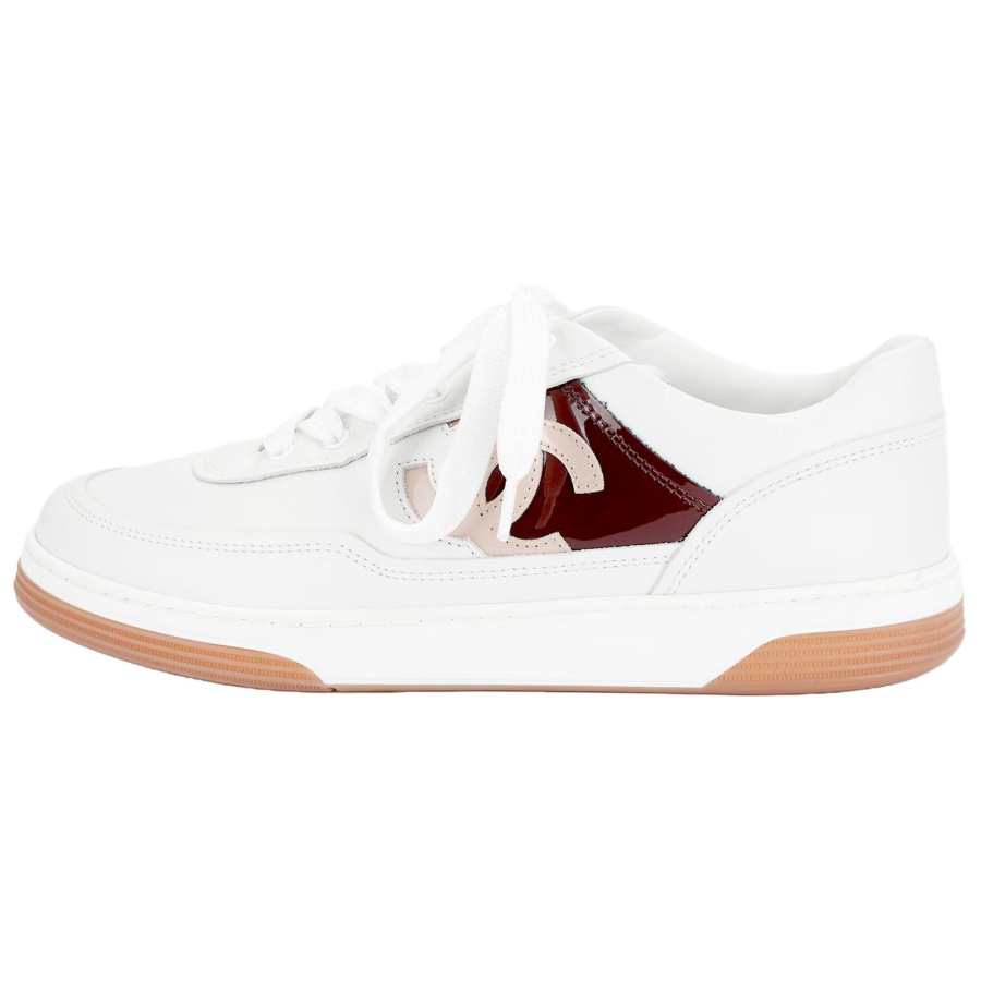 CHANEL Leather Low top Skateboard Shoes Women's White