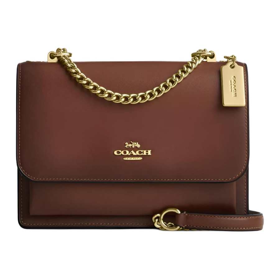 COACH Klare Leather Shoulder Bag, Crossbody Bag Small Women's Gold & Rosewood