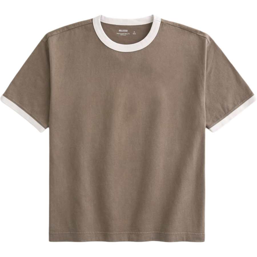 Hollister/ T Shirts Men's Brown Crew Neck Thickened
