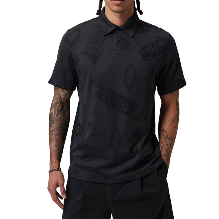 Jordan Jordan Golf Clothing Men's Black Polo Collar Moderate