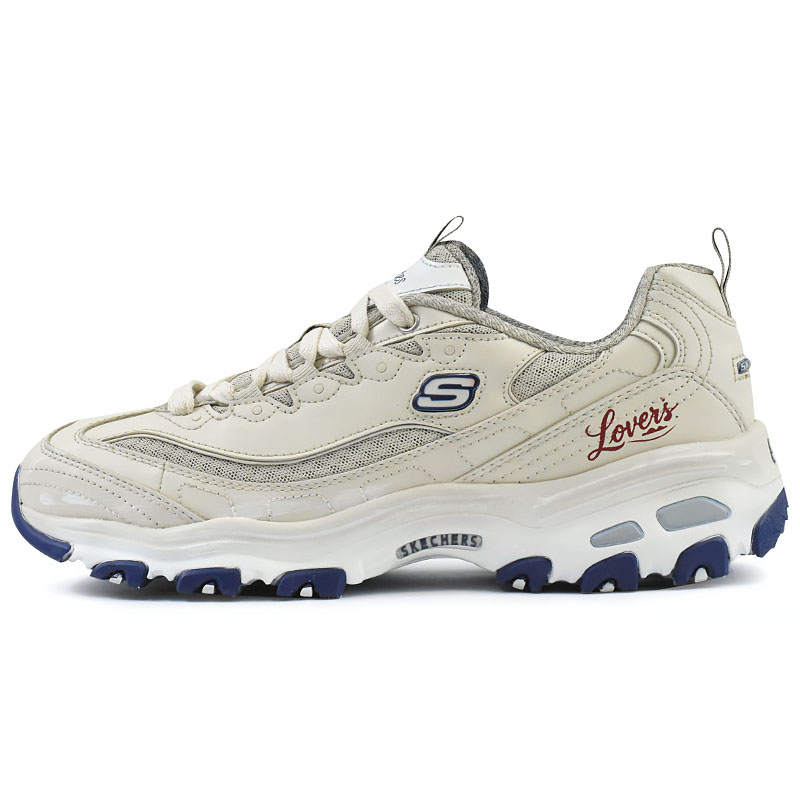 Skechers D'Lites 1.0 Chunky Sneakers Women's Low Top Beige, White