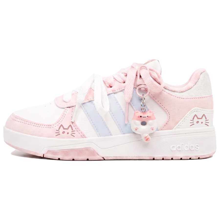 Adidas Adidas COURTBEAT Skateboard Shoes Women's Low Top Pink White Blue Multicolor
