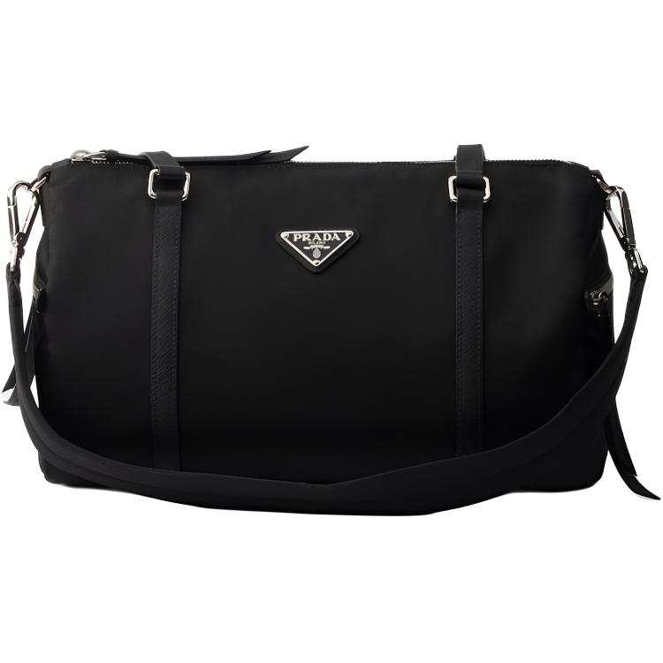 PRADA Re NylonSaffiano Zip Closure Nylon Travel Bag Women's Black