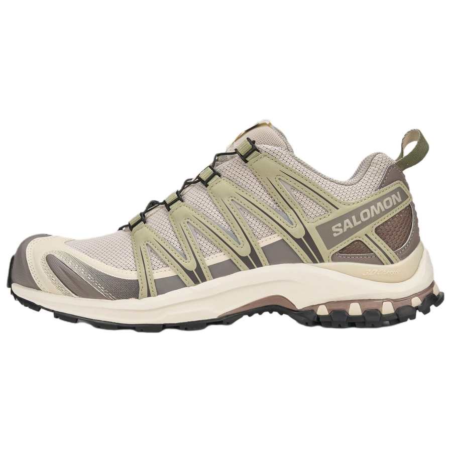 SALOMON Running Shoes Unisex Low Top Silver Gray Cloud/Tea Brown/Vanilla