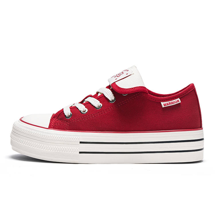 WARRIOR WARRIOR Canvas Shoes Women's Low Top Red
