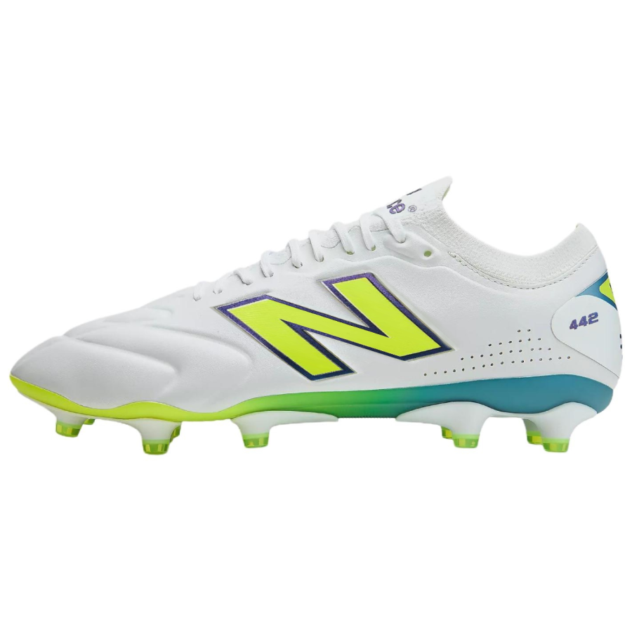 New Balance New Balance NB 442 Elite V3 Soccer Shoes Unisex White Printer Ribbons Alkaline Green