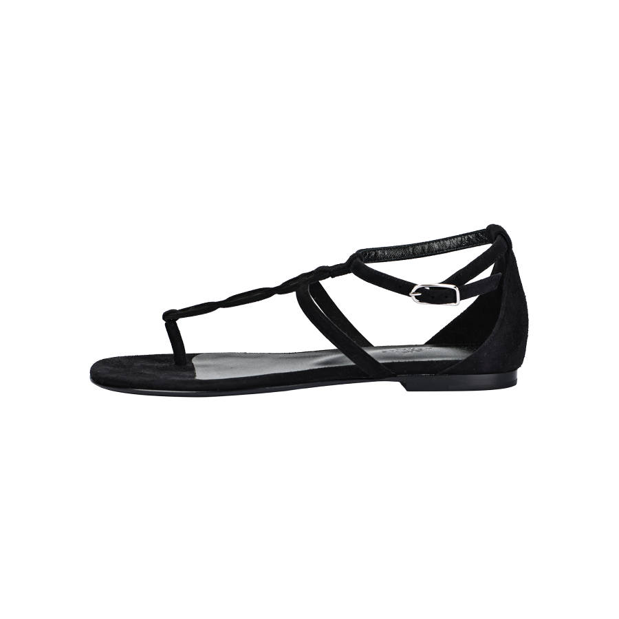 HERMES Milos One Strap Sandals 0.6cm Women's Black