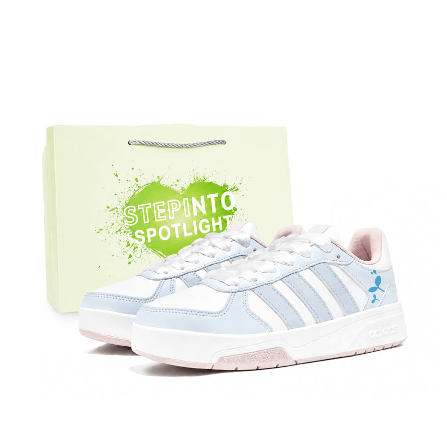 Adidas Adidas COURTBEAT Skateboard Shoes Unisex Low Top Blue Pink