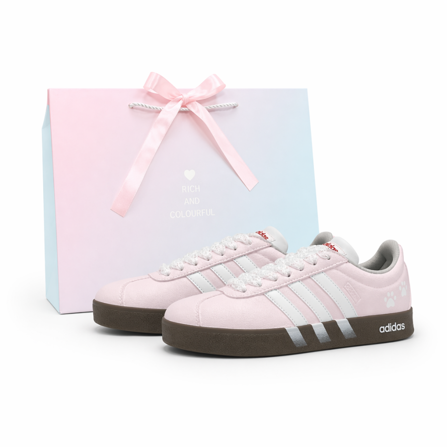 Adidas Adidas VL COURT 2.0 German Army Trainers Unisex Low Top Pink