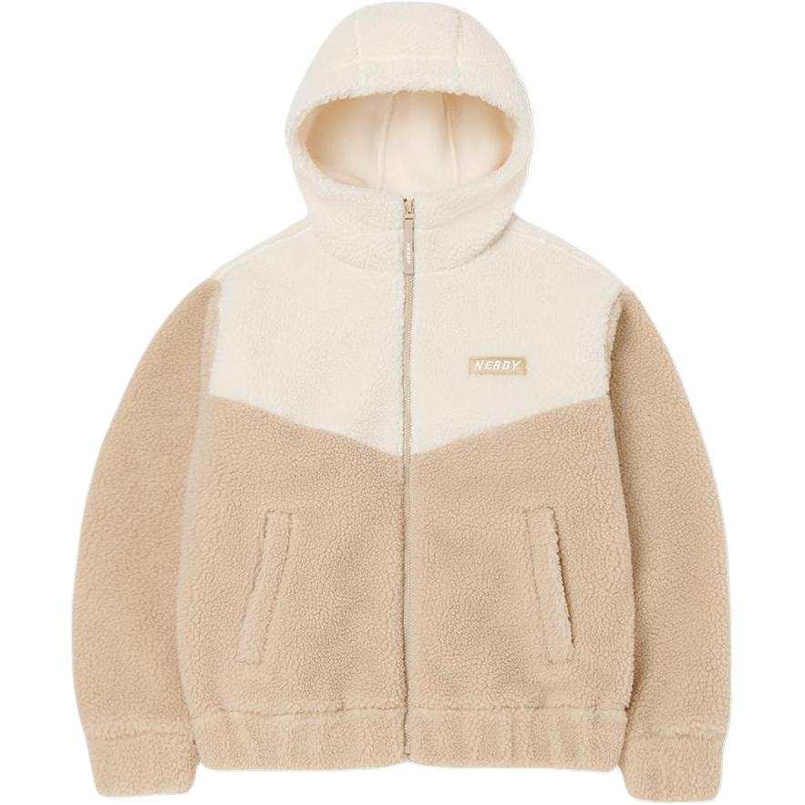Nerdy Velvet Jackets Unisex Khaki Hooded Non Detachable Moderate