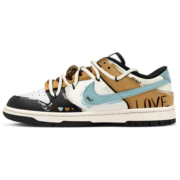 Nike Nike Dunk Skateboard Shoes Unisex Low Top Brown Black White