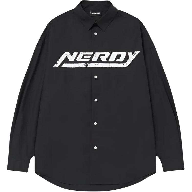 Nerdy Nerdy Shirts Unisex Black Lapel Moderate Other